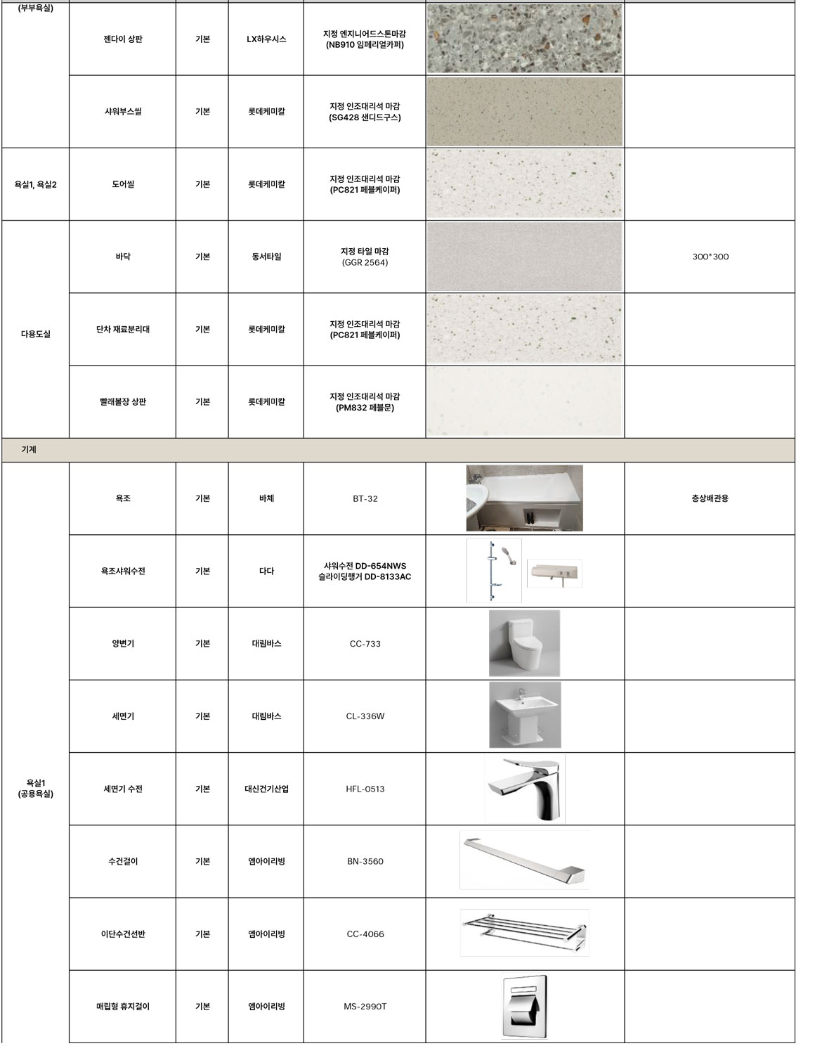 마감재 리스트 15