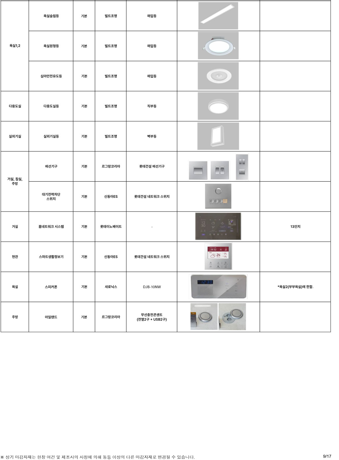 마감재 리스트 9